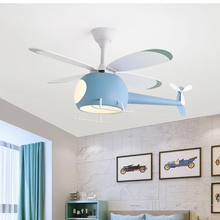 

Children's room lamp cartoon plane bedroom fan lamp creative simple modern net red boy girl ceiling Chandelier