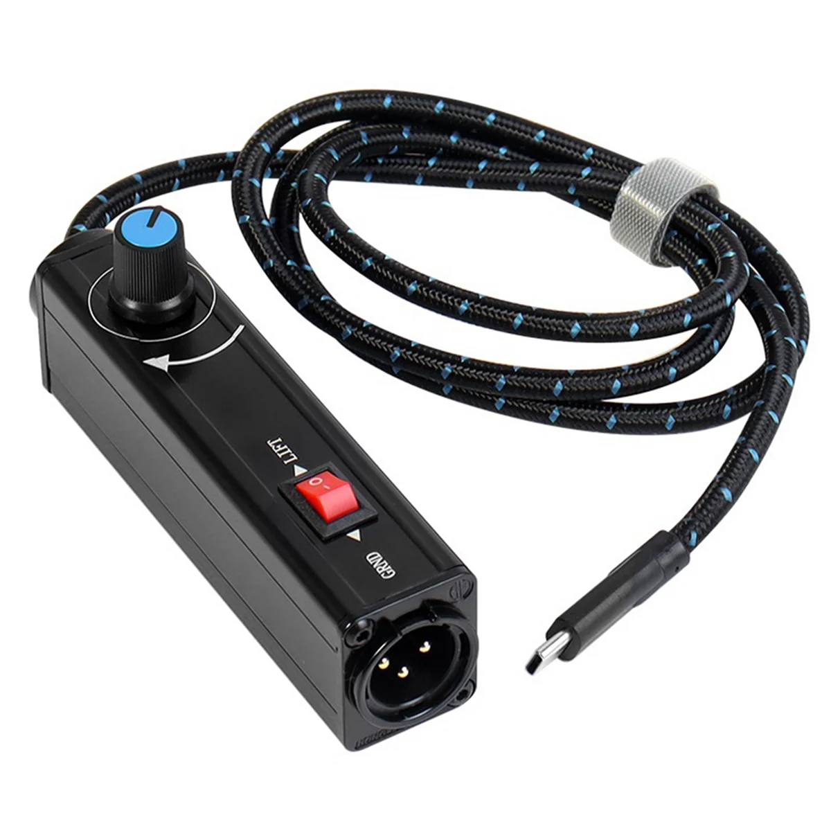 USB Type-C XLR Audio Isolator with Volume Adjust Noise Reduction Filter Ground Loop Isolator for All Dynamic Microphones