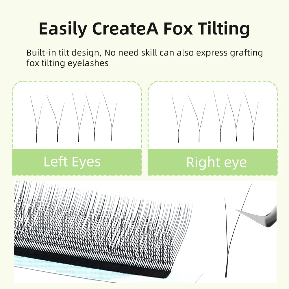 Yelix フォックスアイ 1D Y まつげ Y 字型まつげエクステンション既成ボリュームファンつけまつげ Mix8-13mm まつげ用品
