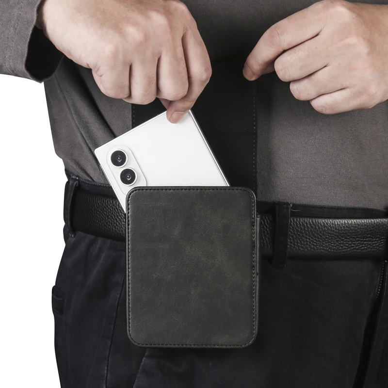 Uniwersalna torba na pas dla telefonów składanych, kompatybilna z Samsung Galaxy Z Fold 8 / 8Wide, iPhone Fold, HUAWEI Pura X Max, skórzane etui na telefon. — zdjęcie produktu 6
