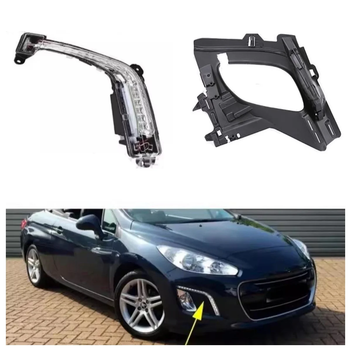 

Для Peugeot 308CC RCZ автомобильные дневные ходовые огни передние противотуманные фары задняя база кронштейн дома DRL автоаксессуары