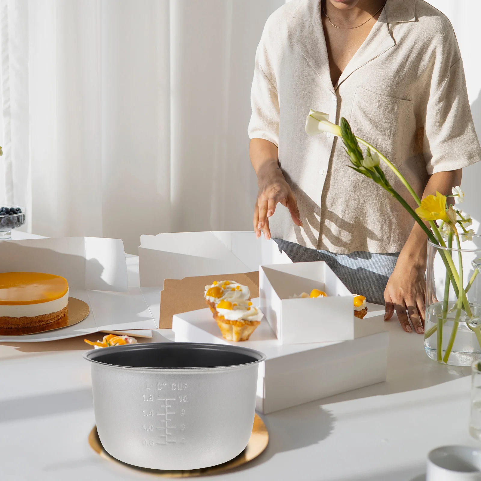 

Rice Cooker Liner Non-stick Electric Cooking Pot Aluminum Alloy Inner Tank Kitchen Supply Multi-use Vessel Replacement Part