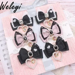 Jirai Kei Style Accessories Pearl Love Pendant Hairpin Japanese Mine Series Mass-produced Sweet Headgear Bow Lace Side Clips