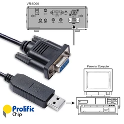 USB Yaesu CAT Programming Cable Prolific PL2303GT USB Serial to DB9 Female Cable for Yaesu FT-847 VR-5000 NM-9F