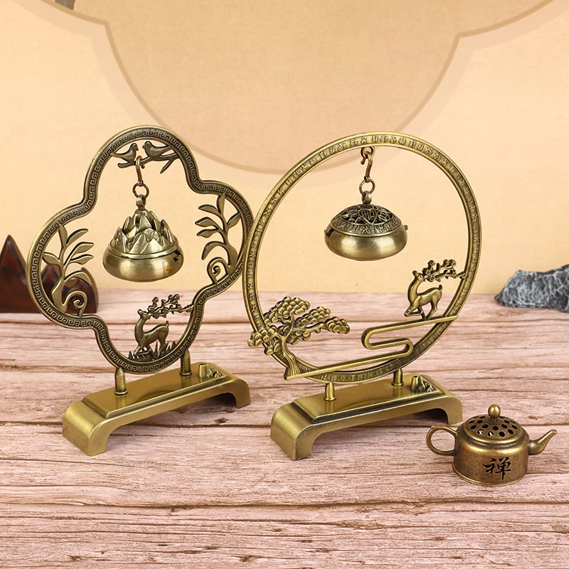 

Creative Retro Hollow Out Hanging Incense Burner Holder Incense Diffuse Metal Incense Holder Home Living Room Decor