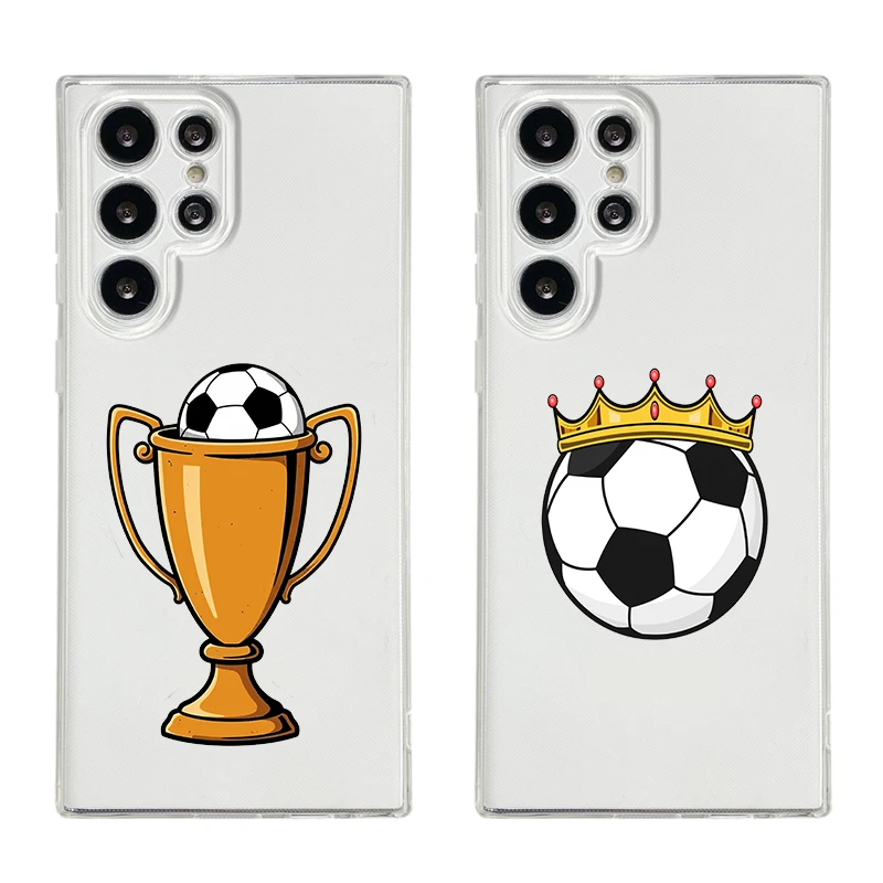 Soccer Love Champion Phone Case For Samsung Galaxy S26 S25 S24 S23 S22 Ultra S20 S21 FE 5G Plus Soft Clear Cover