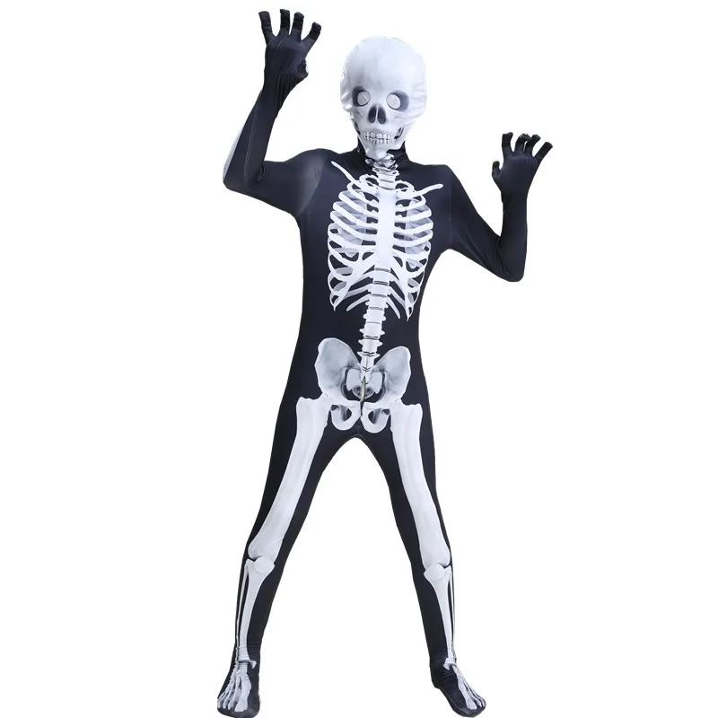 ฮาโลวีนชุดคอสเพลย์ผู้หญิง Skeleton Jumpsuit Monster Bodysuit เด็กผู้ใหญ่สไตล์สยองขวัญ Cosplay เสื้อผ้า