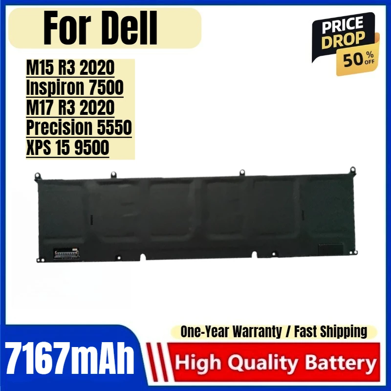 

Для Dell 69KF2 XPS15 9500 P91F 8FCTC M15 M17 R3 R4 Аккумулятор для ноутбука Аккумулятор большой емкости Высококачественная сменная батарея