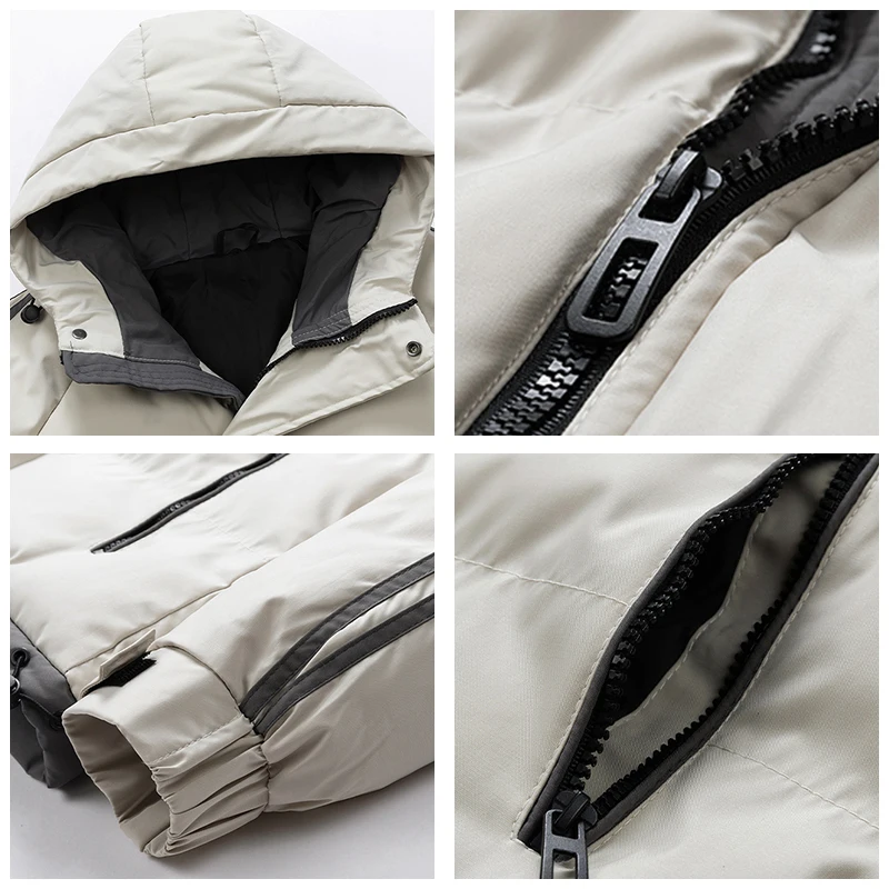 جديد الدفء مريح الرجال سترة في الهواء الطلق البساطة فضفاضة رشاقته الصلبة معطف الشتاء موضة مقنعين سترة غير رسمية متعددة الاستخدامات #6