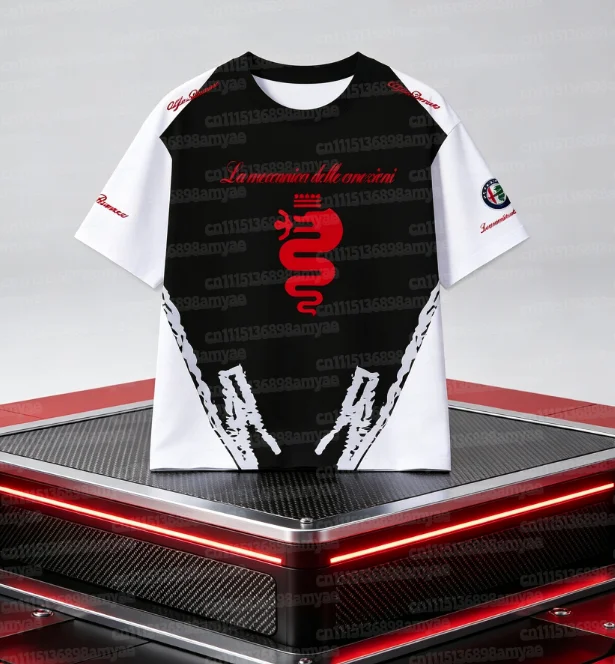 2026 Alpha Racing Fan T-Shirt Atmungsaktiv Schnelltrocknend Outdoor Freizeit Sport Familien-Top 3D-Gedrucktes Fan-Kurzarm-Top – Detail 4