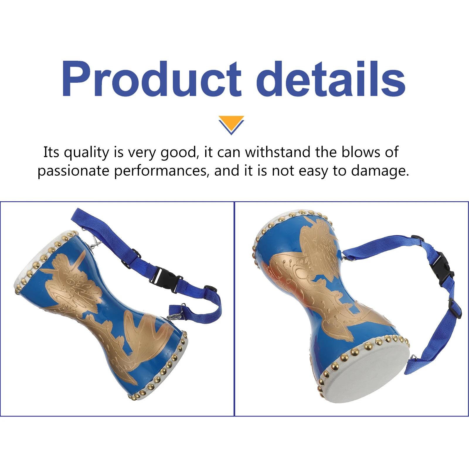 

Fitness Drum Beat Hand Percussion Instruments Chinese Musical Waist Held Element for Children Portable