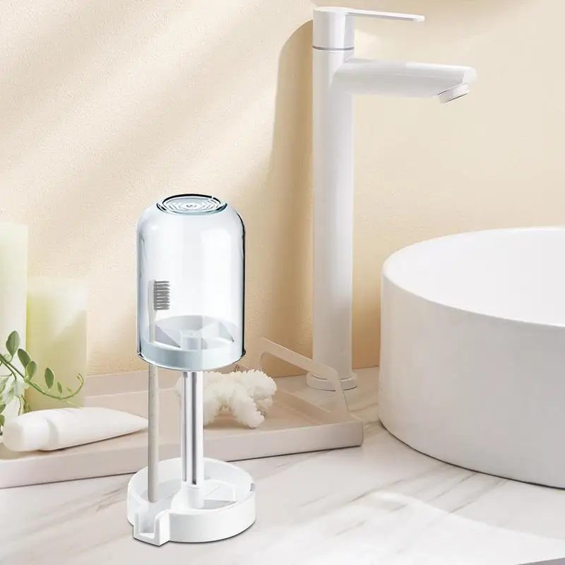 Soporte cubierto para cepillo de dientes, 3 ranuras, organizador para ducha