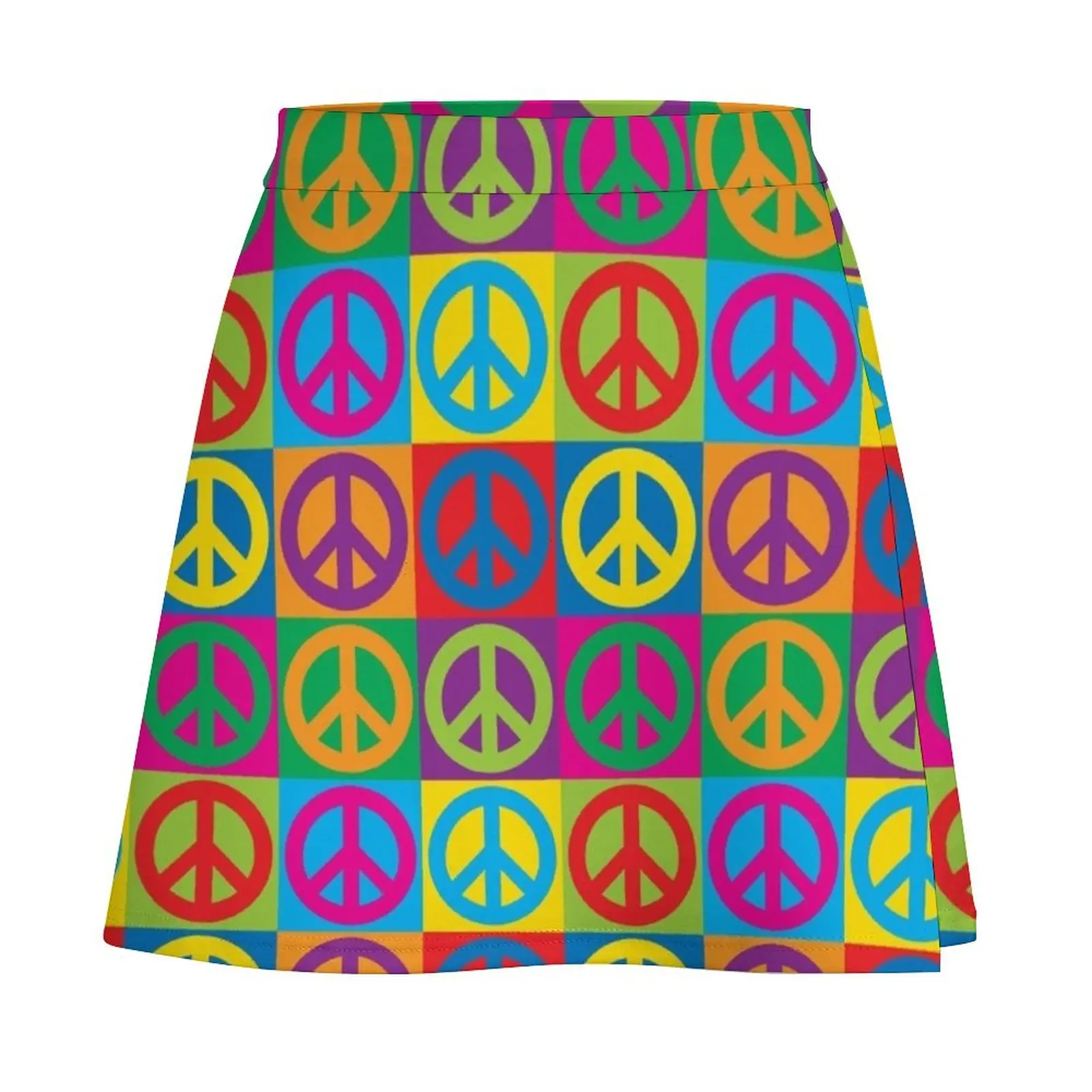 Pop Art Peace Symbols Mini Skirt kpop mini skirts