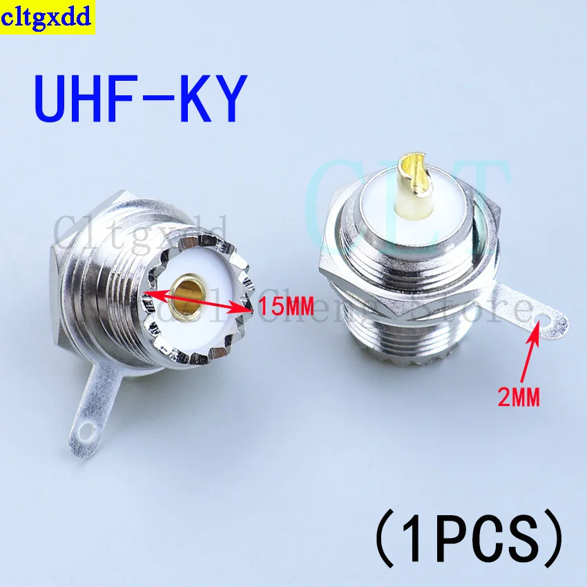 Cltgxdd 2/5/10 Piece UHF-KF UHF-KY SL16 SO239 SO-239 Female Socket Chassis Panel Installation Connector Flange Coaxial Adapter