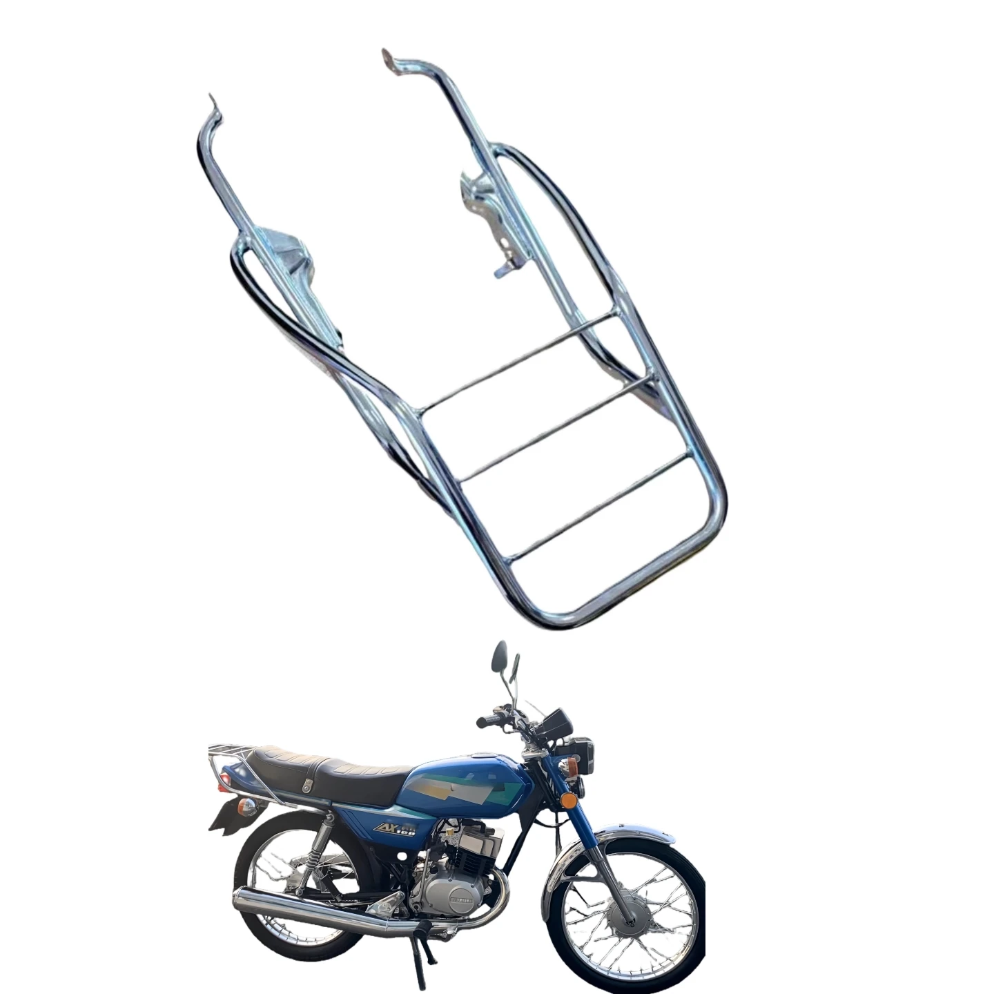 Motorcycle Rear Cargo Carrier for Suzuki Haojue Jingcheng Dachangjiang AX100 A100 JC100 HJ100 X1000 Silver Back Chromed Bracket