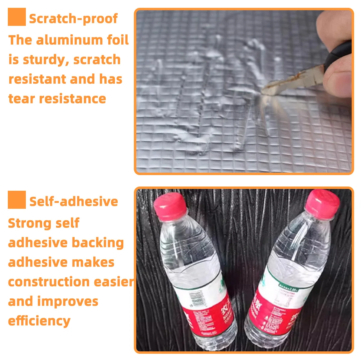 10 Stück 25x18,5x5mm Schalldämmende Baumwolle für Autotüren und Motorhauben, Selbstklebende Dämmung zur Geräuschreduzierung aus Aluminiumfolienmaterial – Detail 3