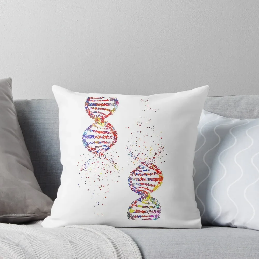 

The structure of DNA, DNA molecule, watercolor DNA, dna, molecule, dna print, Art Print, dna helix molecule, abstra Throw Pillow