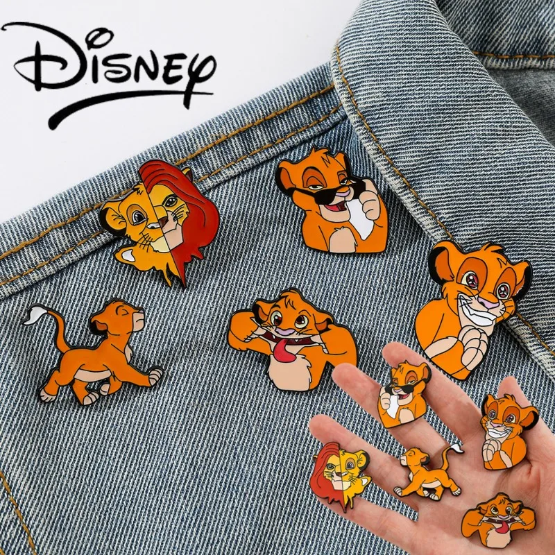 

Disney The Lion King Lapel Pins for Backpack Metal Enamel Pin Simba & Nana Brooch Children Badges Anime Jewelry Accessories Gift