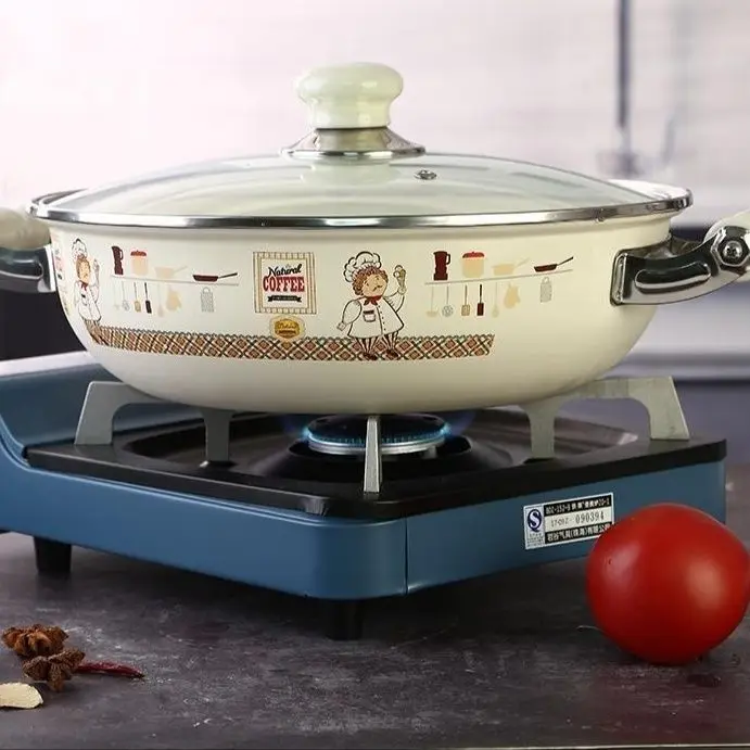 

Bowls Enamel Household Pot Special Basin Pot Boiled Ramen Pot Large Shallow Pots Soup Pots Electromagnetic Gas Stove Universal