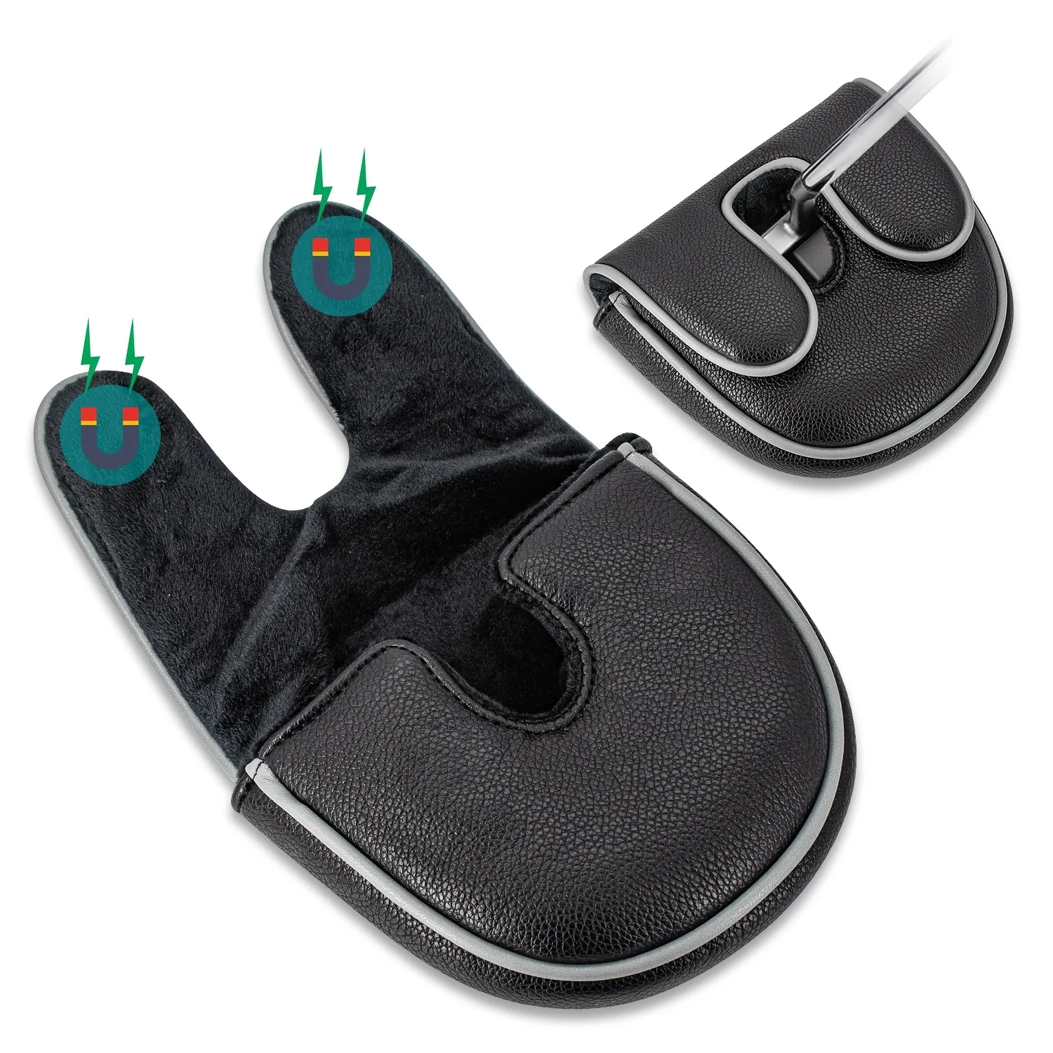 1pc Blank Design Golf Putter Headcover, Semi-Circular Putter Cover, PU Material with Premium Embroidery, Fits Most Brands image 5