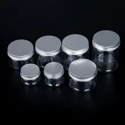 1Pc Empty Plastic Clear Cosmetic Jars With Lid Skincare Makeup Containers Pill Cream Sample Pot Spice Jars Travel Bottles