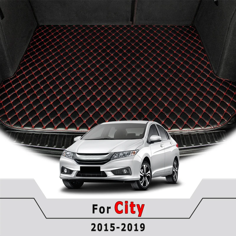 Car Trunk Mats For Honda City 2015 2016 2017 2018 2019 Vehicle Cargo Liner Carpets Auto Interior Accessories Waterproof