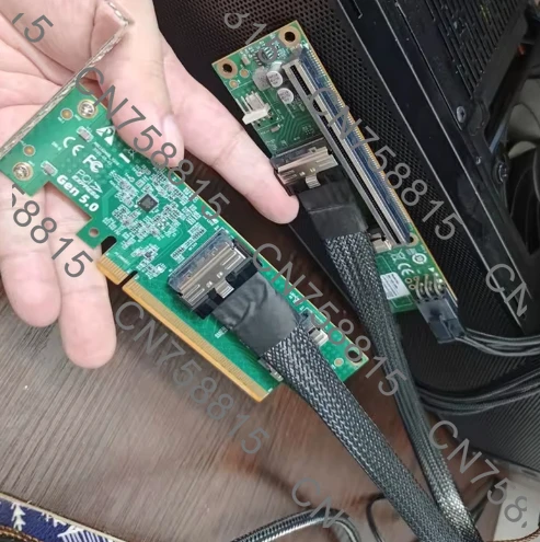 For GPU Network with Full / Half Height Baffle，PCle 5.0 MCIO X16 X8 X4 Adapter Card Independent External Expansion Backplane