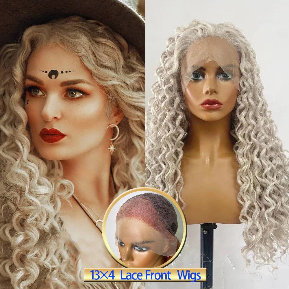 Sivir Synthetic Lace Front Breakdown Free Wig For Women Grey/Purple/Red Color Long Curly/Straight Cosplay High Temperature Fiber