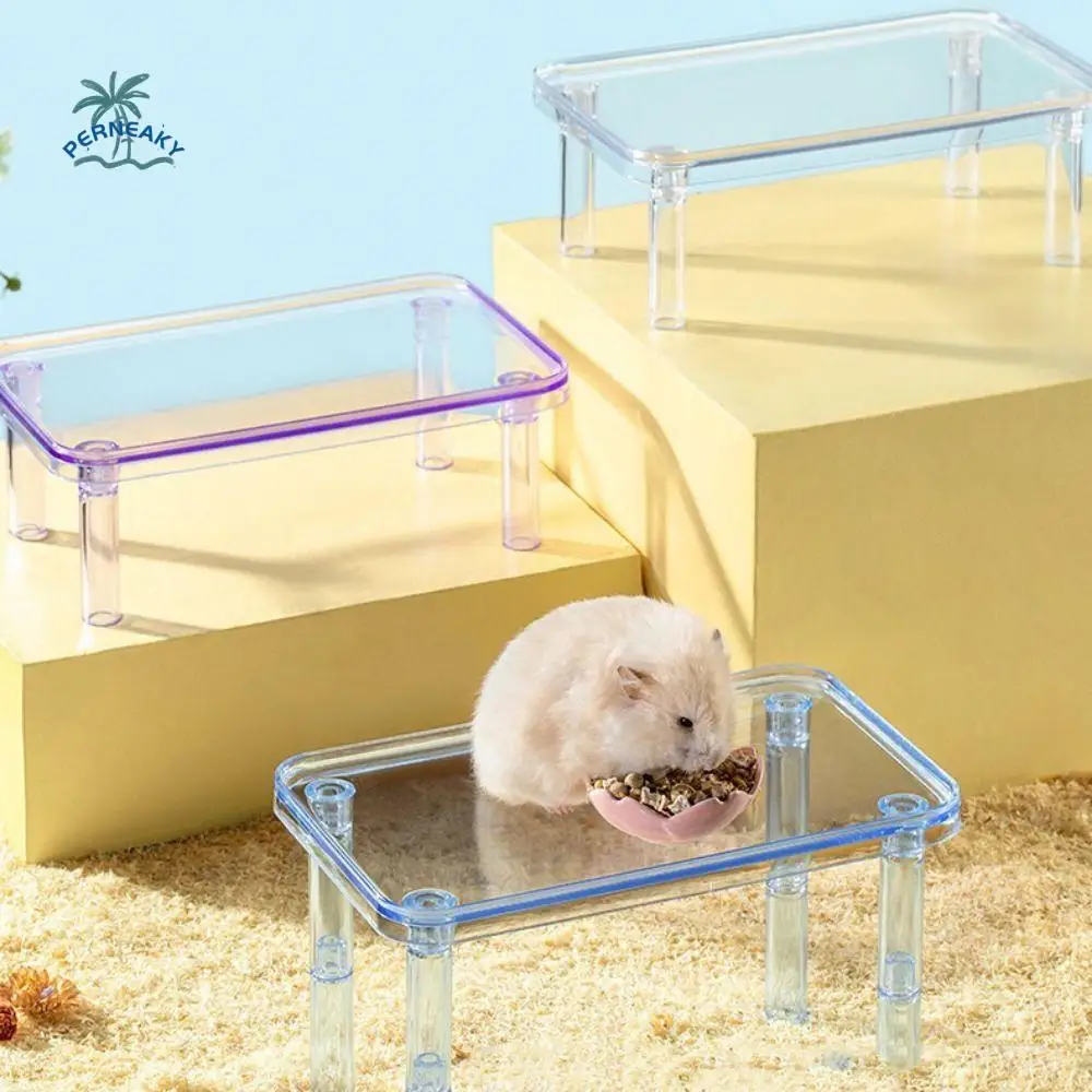 Transparent Hamster Platform Detachable Adjustable Height Hamster Landscaping Platform Decorative Hamster Stand