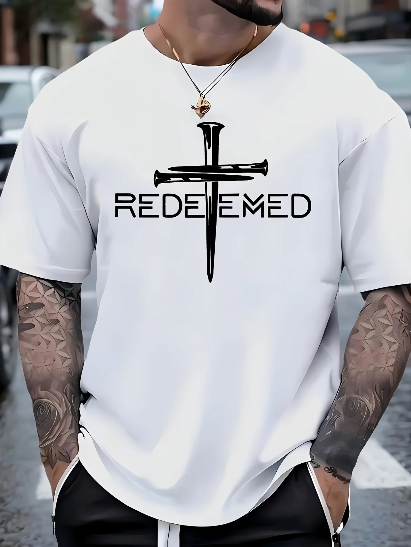 

Redemption Cross Nailed Faith In God Jesus - Men's Casual T-Shirt - Cotton - Fabric Comfortable And Breathable