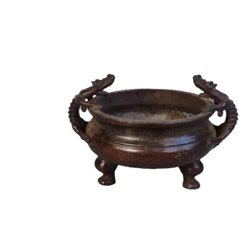 - Pixiu double-ear , vintage home decoration craft, three-legged incense burner