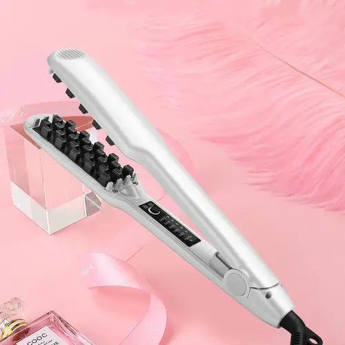 헤어 다리미 세라믹 3D 그리드 헤어 크림퍼, 전문 볼륨 컬링 다리미, 옥수수 파마, 푹신한 부목, 플랫 다리미 헤어 스타일링 도구