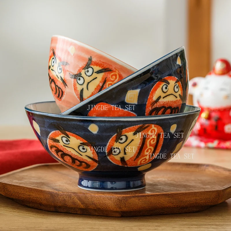 Japanese Ceramic Bowl Exquisite High Quality Tableware Underglaze Color Noodle Bowl Home Rice Salad Bowl Kitchen Accessories