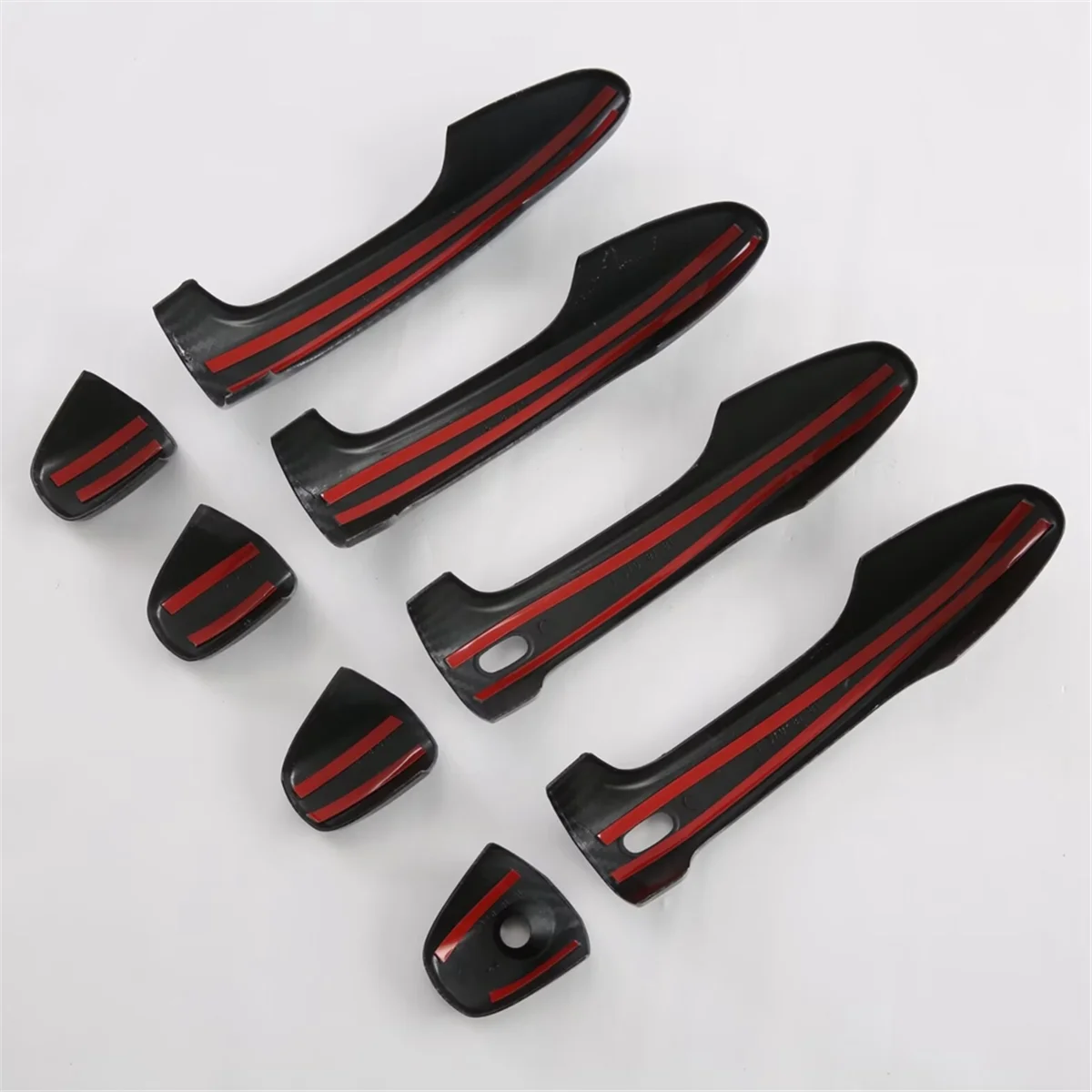 

#588J For Toyota Hilux Fortuner 2024 ABS Carbon Fiber Car Door Handle Cover Trim Decoration Accessories Double Hole (ABS)