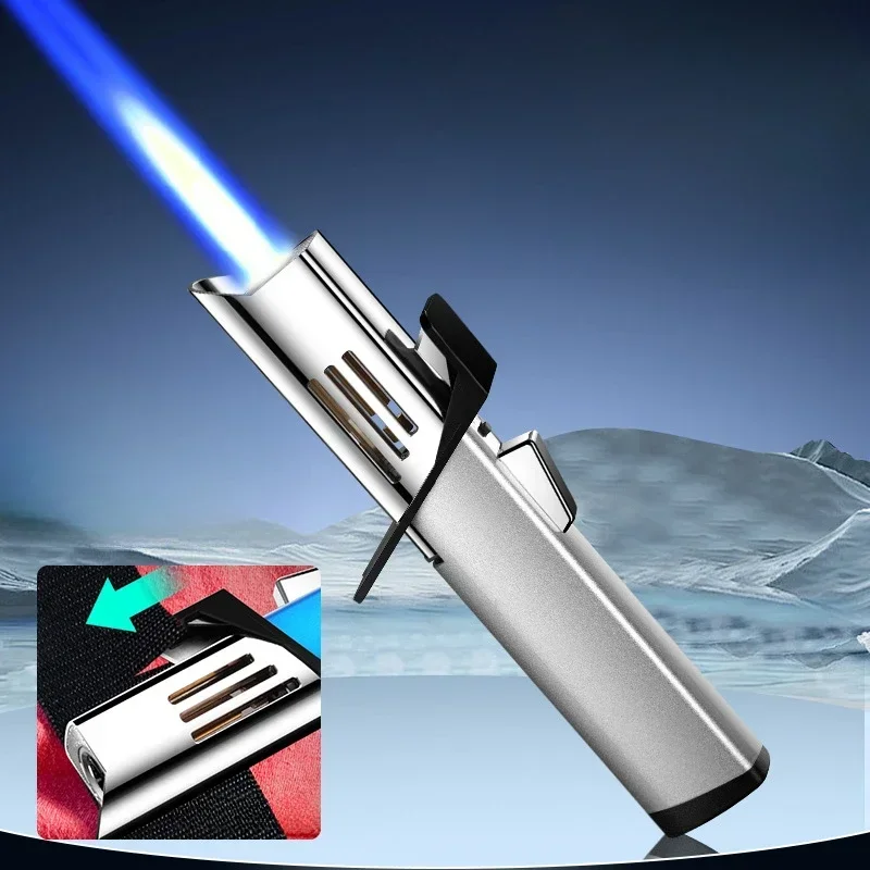 

Inflatable High Temperature Direct Fire Metal Gun Outdoor Barbecue Baking Blue Flame Windproof Lighter Portable Emergency