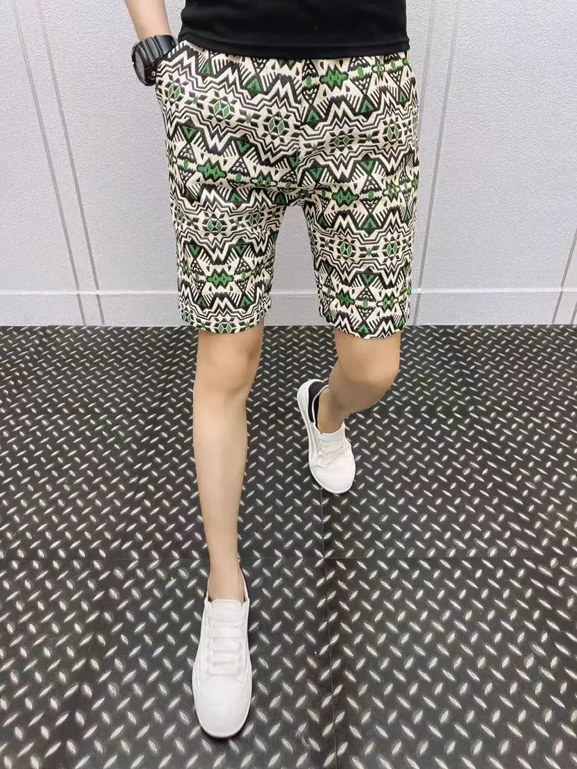 Casual Shorts Fashion Printed Joggers Short Sweatpants Summer Drawstring Hip Hop Slim Workout Shorts Outside Couple Sports Pants