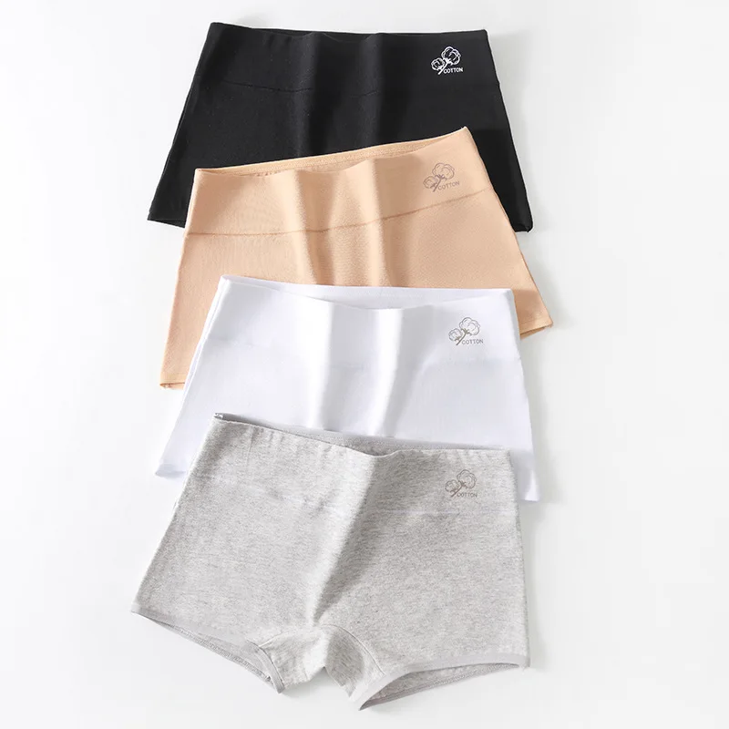 

Flat angle pants made of pure cotton, safety pants for women, anti glare, all cotton, widened crotch, girls, students, mid waist