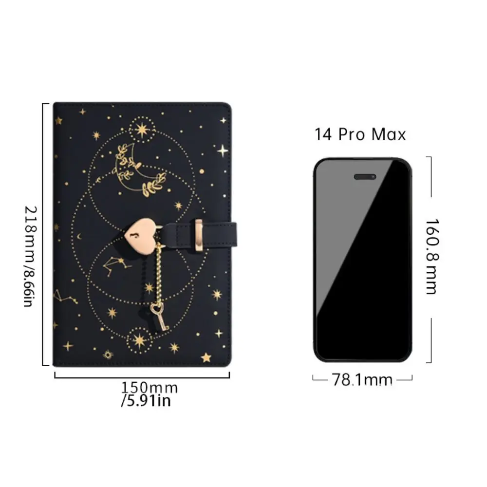 Heart Key Lock Password Notebook Diary Book Stationery A5 Notebook With Lock Love Girl Diary Smooth Writing Travelers Journal