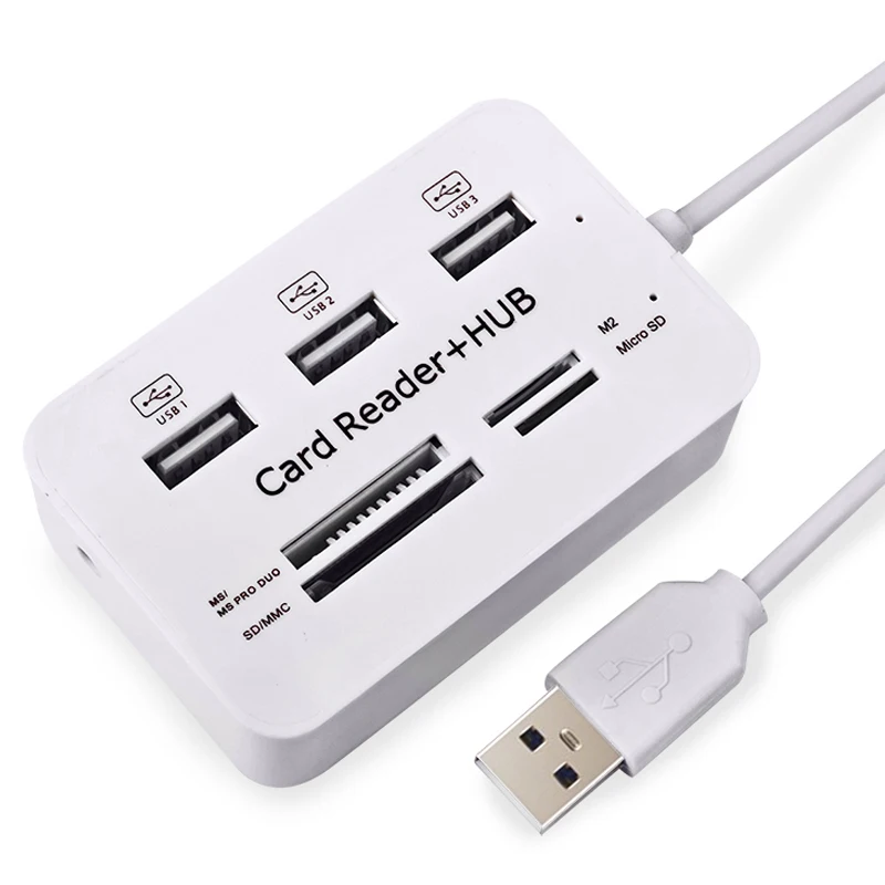 USB Hub 2.0 3 Ports TF Micro SD Card Reader Slot USB Combo Multi All In One USB Splitter Cables For Laptop Macbook Accessories