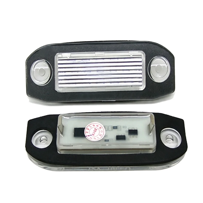 D8KE Car Plate Light Replacement Pair with White LED Output, Molded Plastic Housing and Rear Plate Lamp Maintenance for C & V
