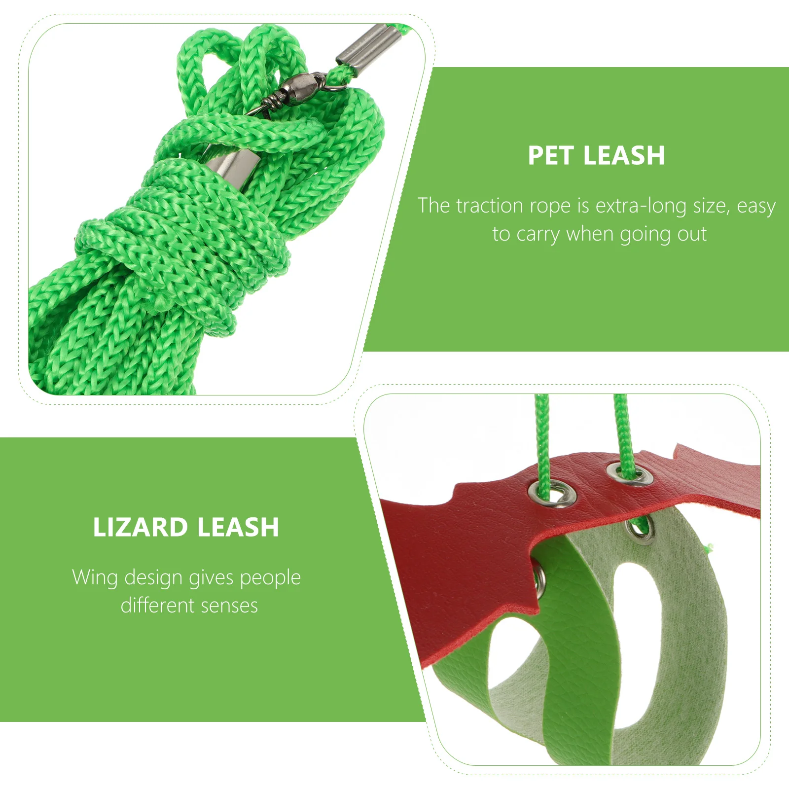 

Lizard Leash Suit Harness Walking Wings Reptile Accessories Green Pet Durable Wear Resistant Outdoor Activity Small Pets