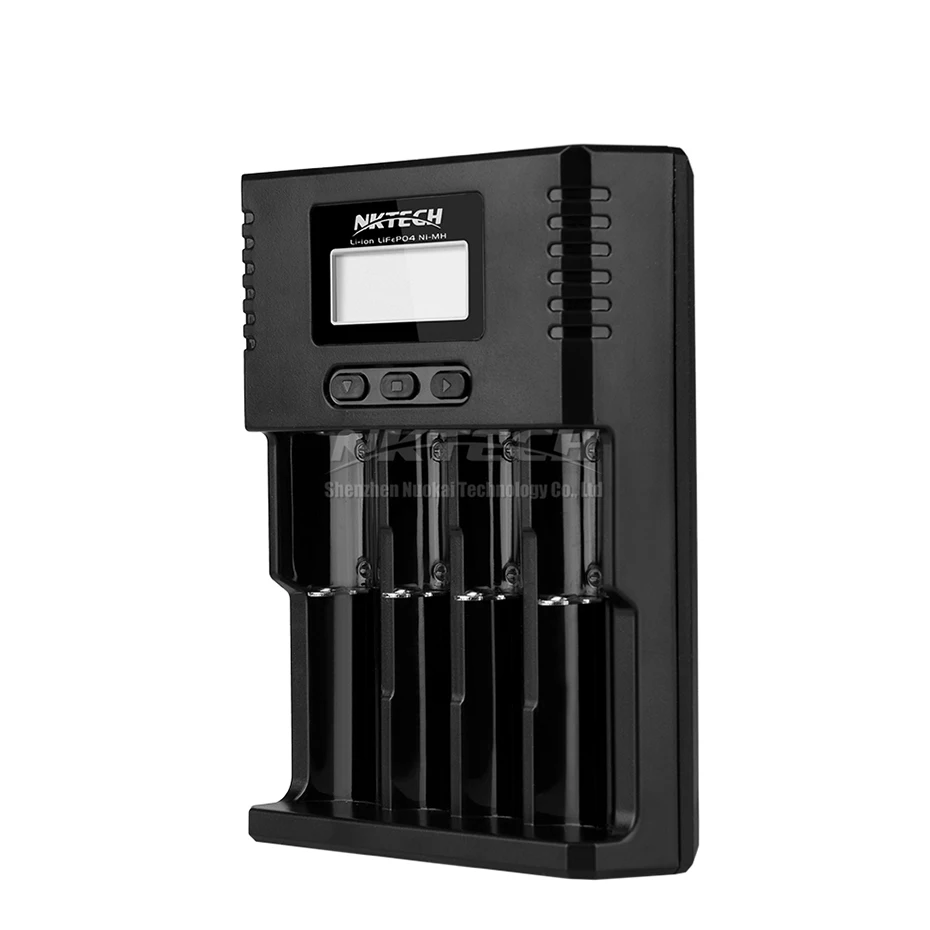 NKTECH-cargador de batería inteligente H4, cargadores de coche de 4 ranuras para Soshine 26650, 18650, 18500, 14500, 10440, AA, Li-ion, detección de polaridad