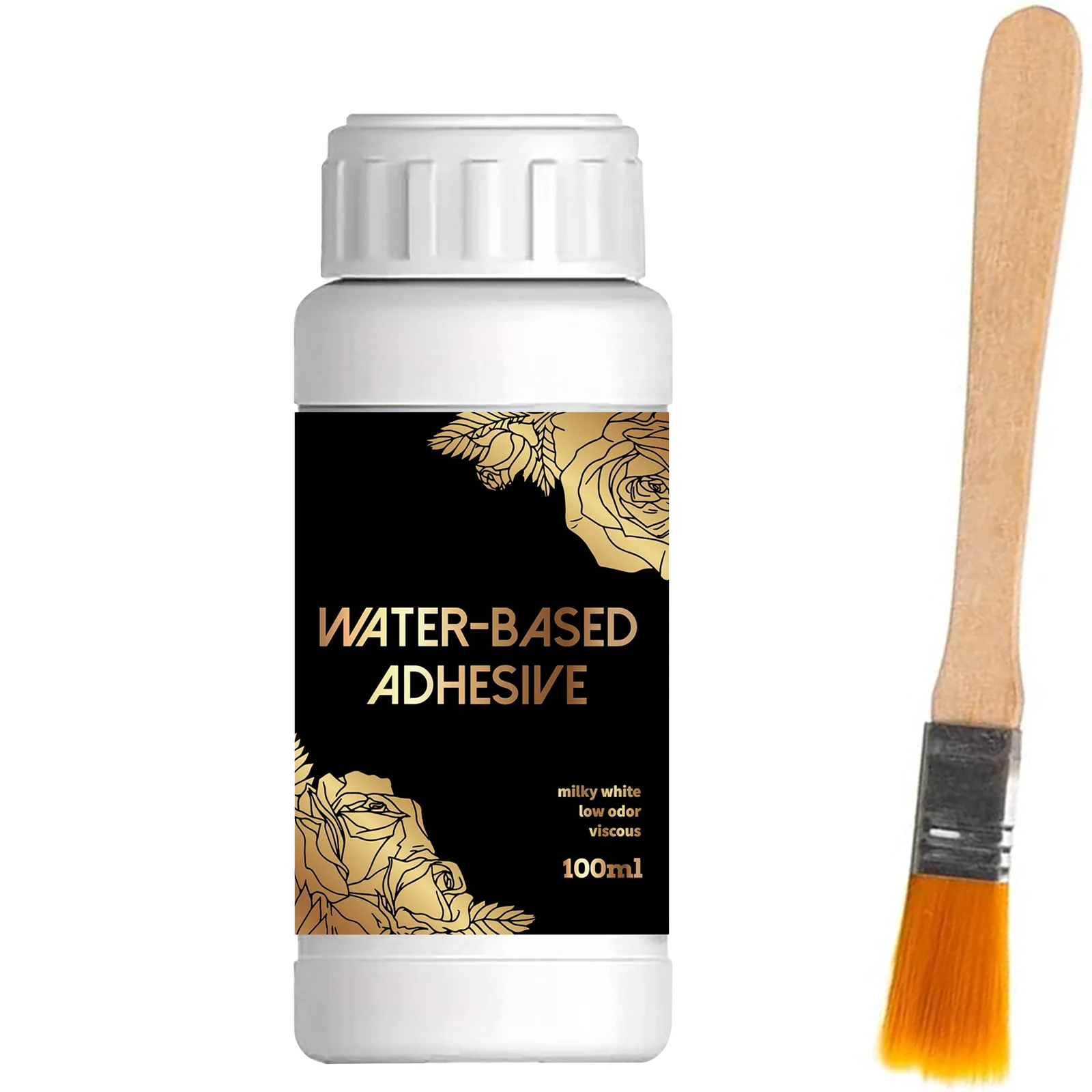 100ML/200ML gouden folie lijmset - metalen lijm op waterbasis met borstel voor ambachten, schilderen en kunstprojecten - afbeelding 1