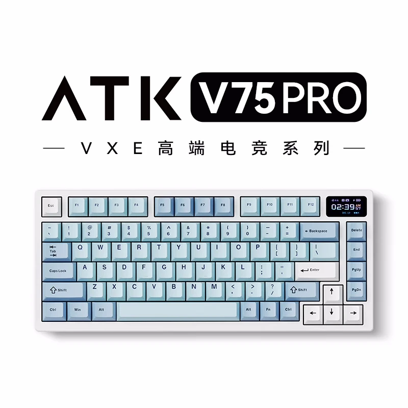 

Atk Vxe V75pro 81key Game Office Machinery Keyboard Rgb Light Effect Wired Or Wireless Bluetooth Three-Mode Hot-Swappable