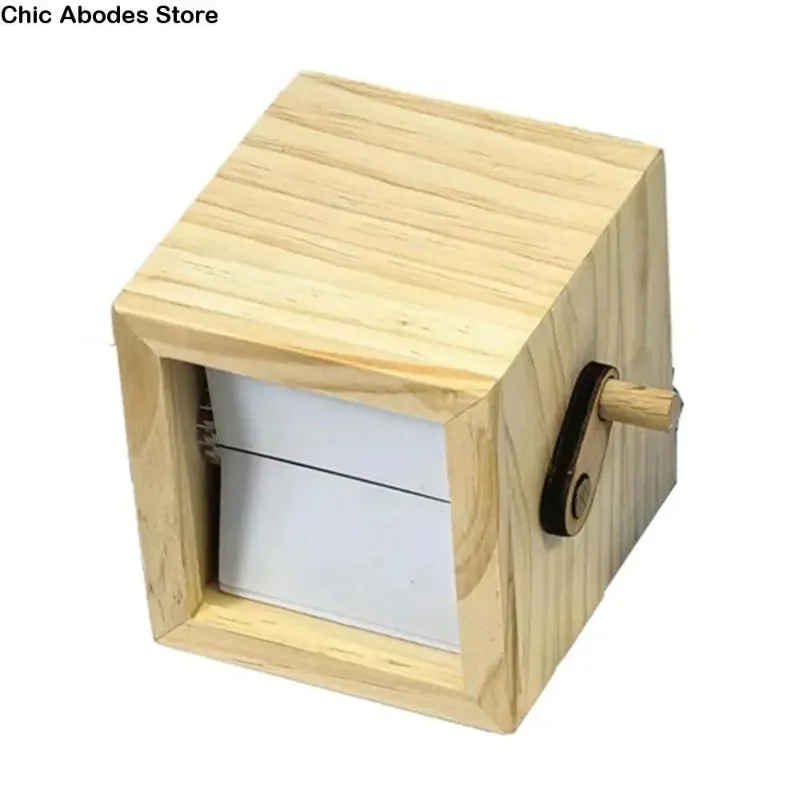 Luminous Hand Crank Photo Flip Book Frame 8/16 Photos Hand Motion DIY Wooden Rotating Picture Album Desktop Ornaments