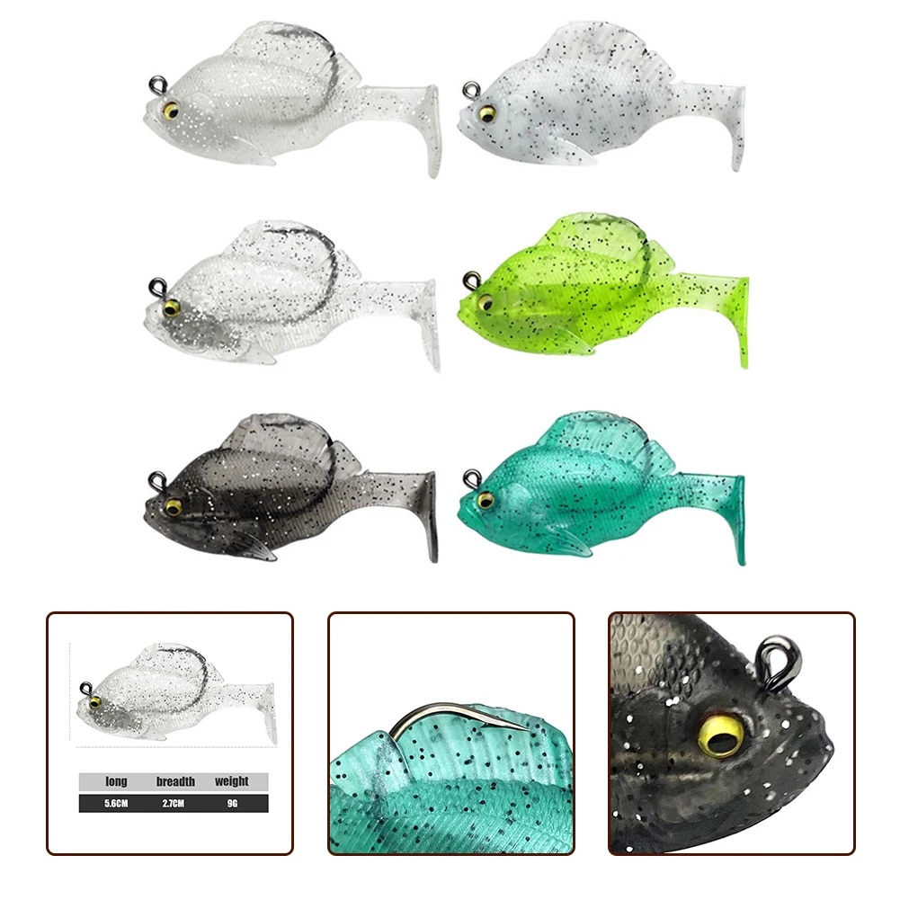 9g/5.6cm Sleeper Gill Soft Bait Paddle Tail Swimbait Artificial Lure Bass Bait Swimbait Dark Sleeper Leurre Parts