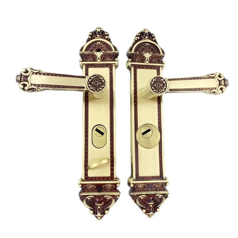 European anti-theft door lock universal entry wooden door lock handle universal brass anti-theft door handle