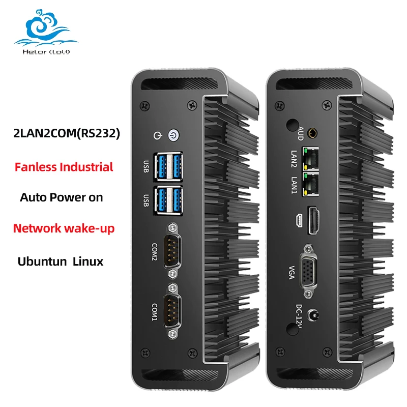 Fanless Industrial Mini PC 8G DDR3L 1333/1600MHz SATA+mSATA 4×RS232 4×USB3.0 Dual LAN Realtek 8111F VGA+HDMI Support WiFi Linux