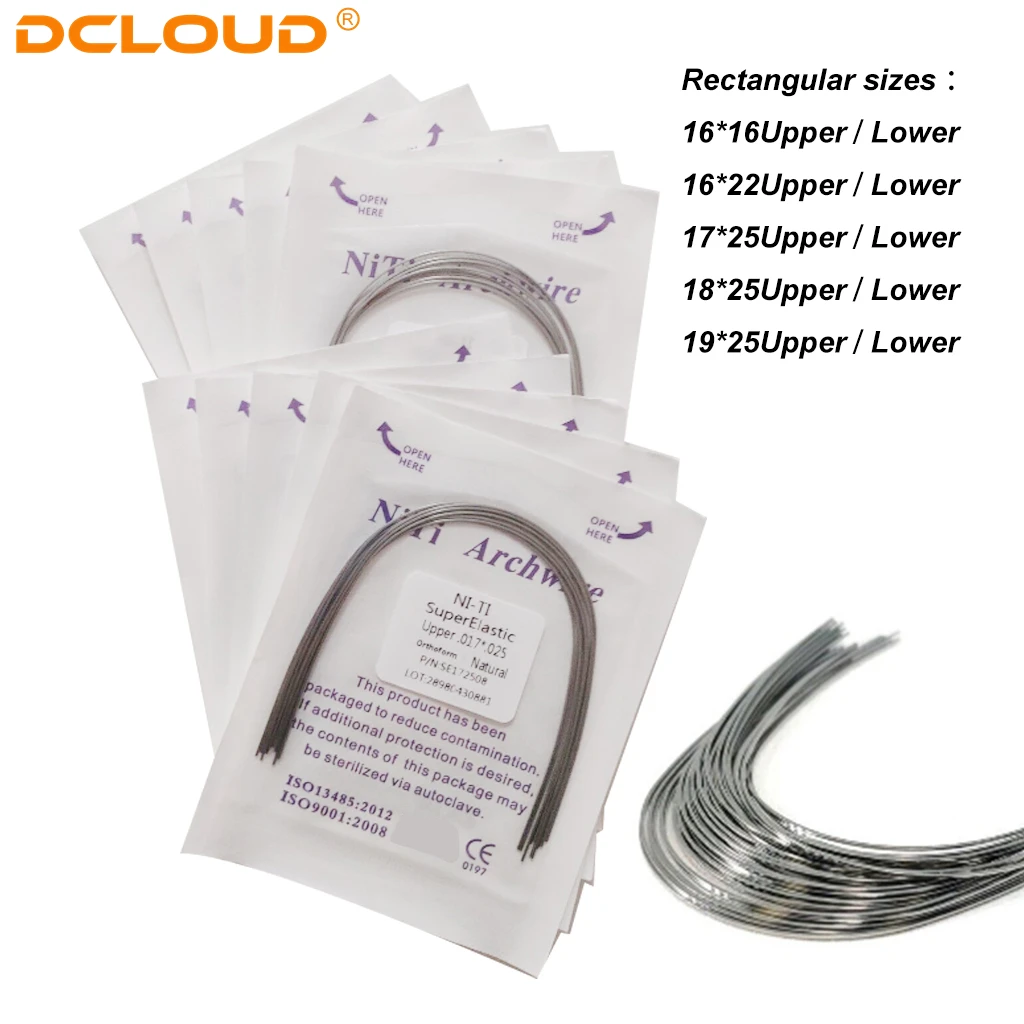 10 Packungen Zahnärztliche Kieferorthopädie Niti Arch Wire Super Elastic Natural Form Runder/Rechteck-Bogen für Ortho-Zahnspangen Zahnarztprodukt – Detail 6