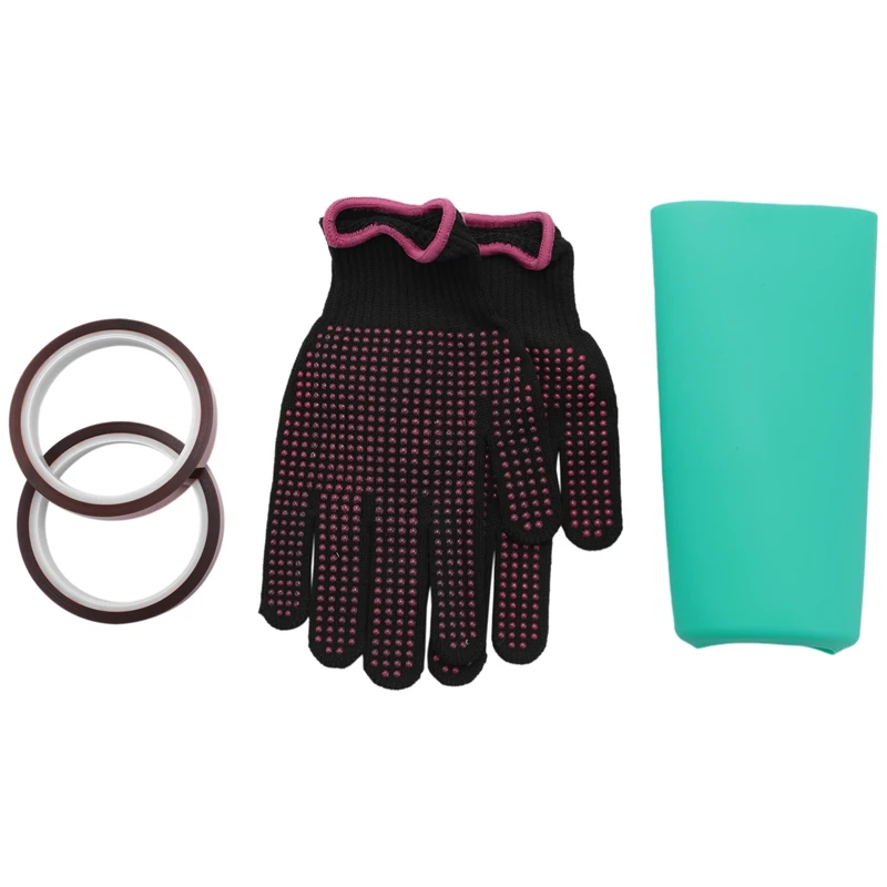 Sublimation Tumblers Silicone Bands Sleeve Kit For 20 Oz Straight Blanks Cups With Heat Resistant Gloves,Transfer Tape